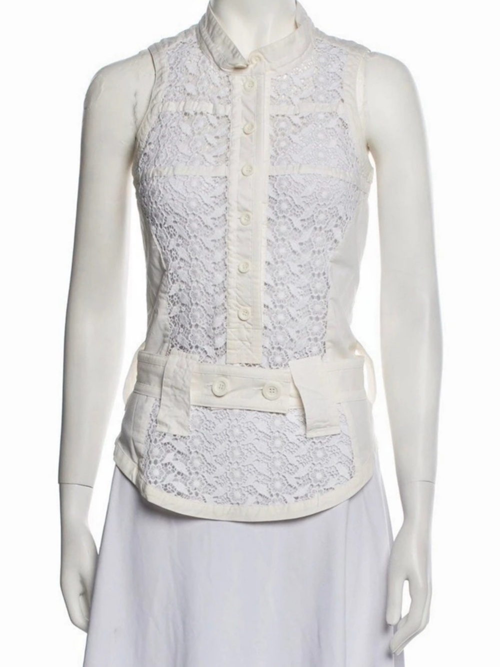 Chloe Lace Pattern Mock Neck Top